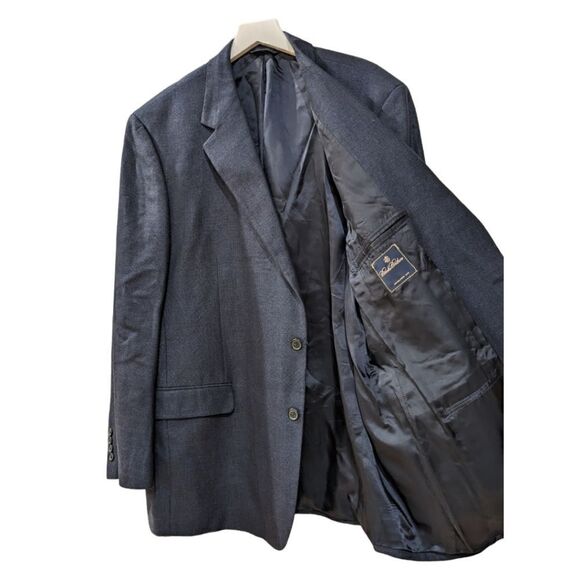 Brooks Brothers Mens Navy Silk/Linen/Wool Blend Two Button Blazer - Picture 3 of 8